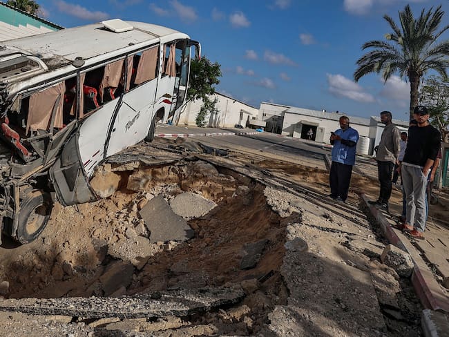 Ruinas de la Franja de Gaza, tras los ataques israelíes. EFE/EPA/MOHAMMED SABER