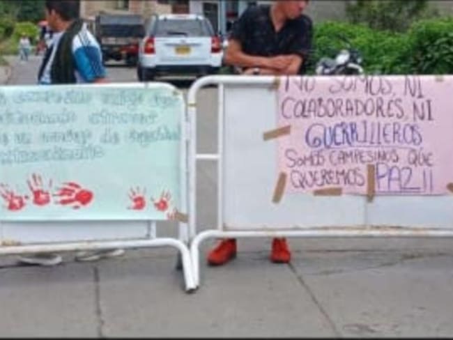 Protesta de la ciudadanía en Los Andes, Sotomayor, en el occidente de Nariño